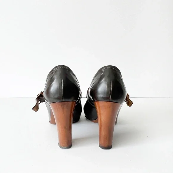 Bettye Muller Women's Round Toe Mary Jane Block Heels Shoe Black Size 7 - Picture 6 of 10